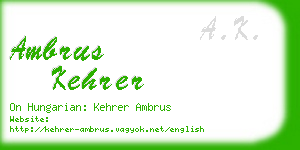 ambrus kehrer business card